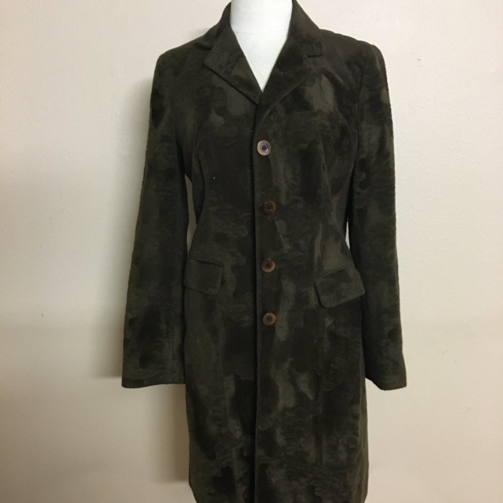 Vintage Sportstaff Dark Brown Button up Collared Long Jacket Italy